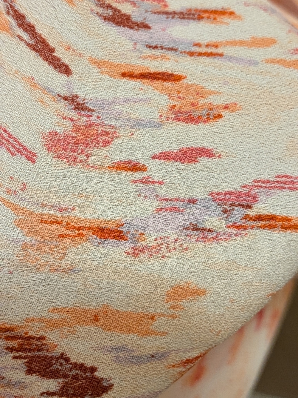 LOFT Tie-Neck Sleeveless Top in Pink and Orange Watercolor Print - Picture 3 of 5